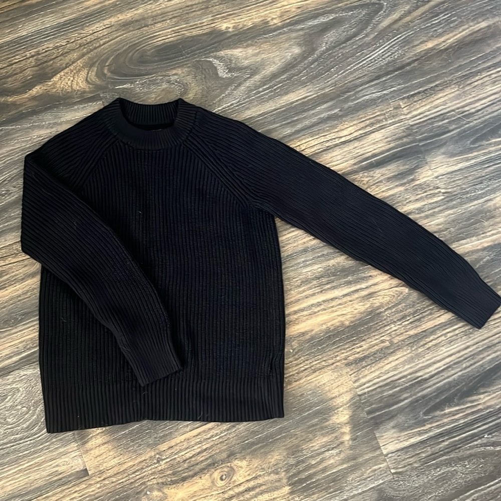 Amazon Aware Women's Rib Crewneck Sweater Black XS